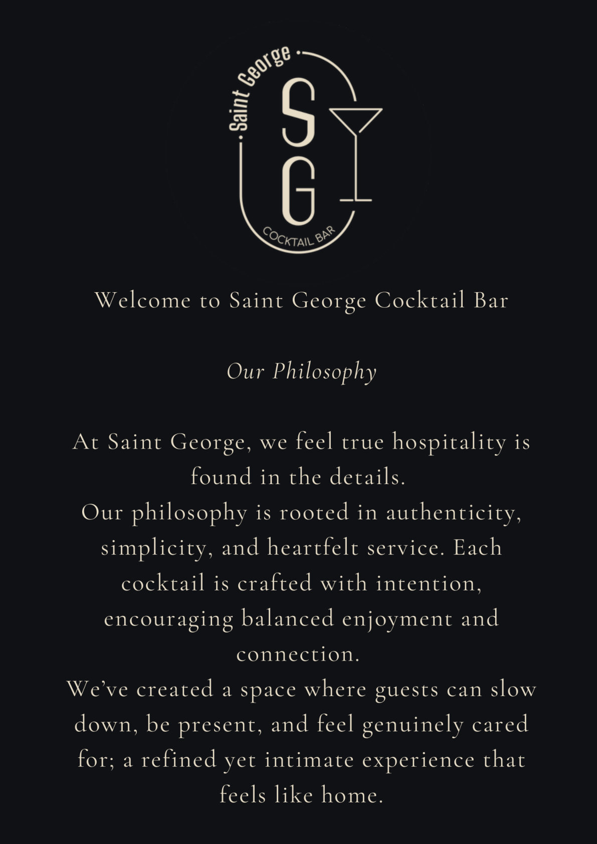 Saint George menu, page 1
