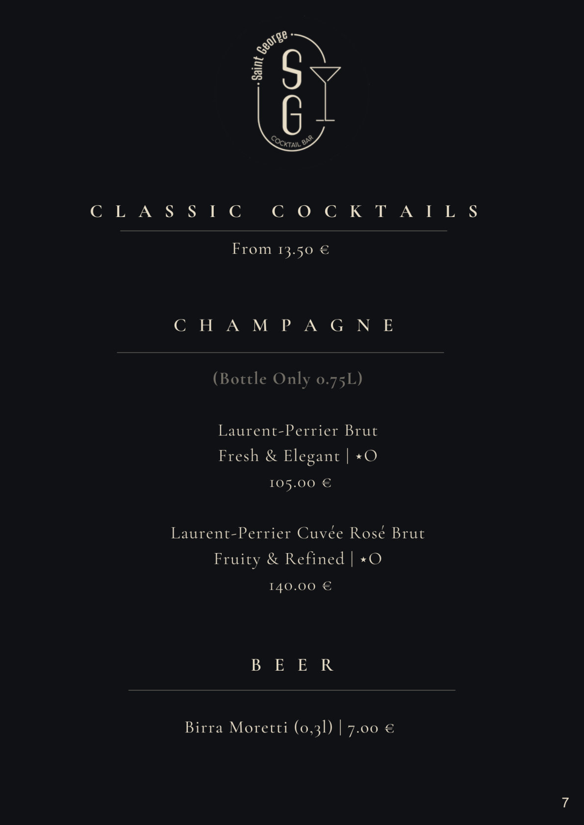 Saint George menu, page 8